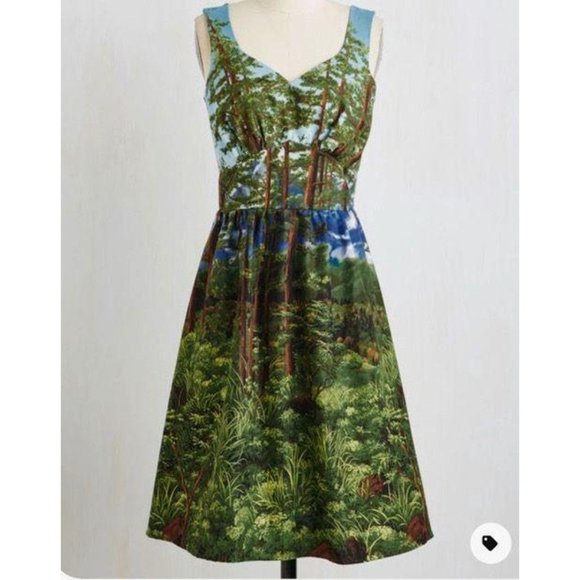 Folter Retrolicious Redwood Forest Dress Sz M - Picture 2 of 3